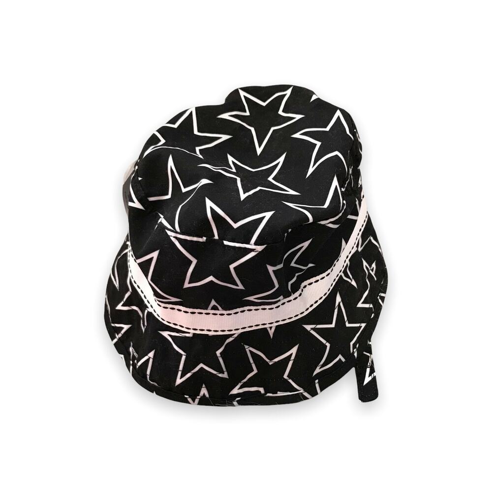 Old Navy Girls Boys Swim Hat Size 6-12 Months Black White Stars Bucket NEW